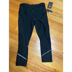 RBX reflective running‎ leggings size S NWT black and silver Wicking